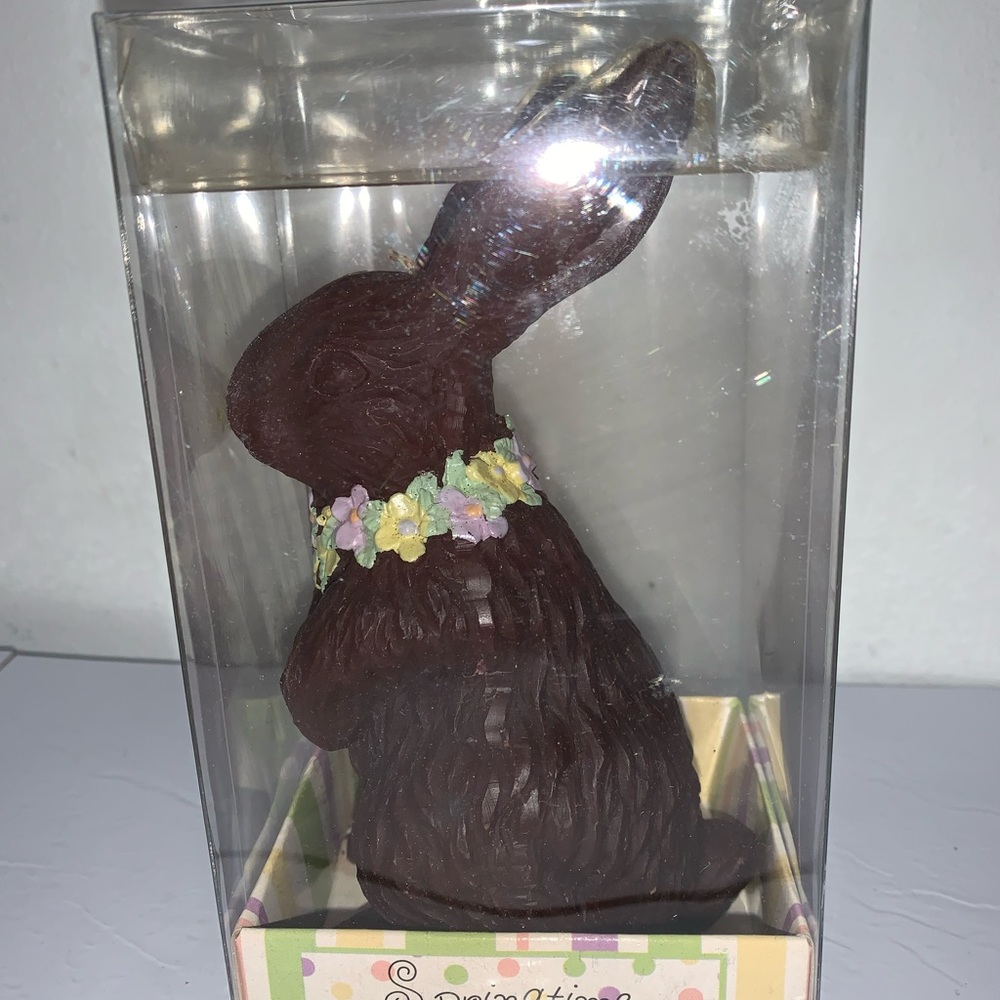Vintage Springtime Lava Enterprises Chocolate Easter Bunny Candle RARE